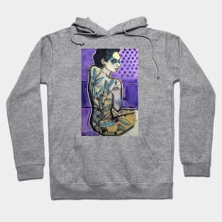 Woman olive tree on a purple background Hoodie